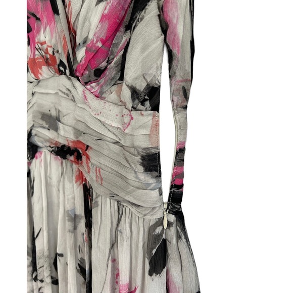 Spiegel Womens Size 10 100% Silk‎ V Neck Artzy Print Dress - Picture 3 of 5